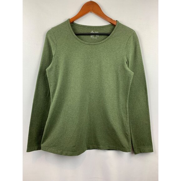 D&Co Essentials Green Long Sleeve Crewneck Top S - Picture 1 of 5
